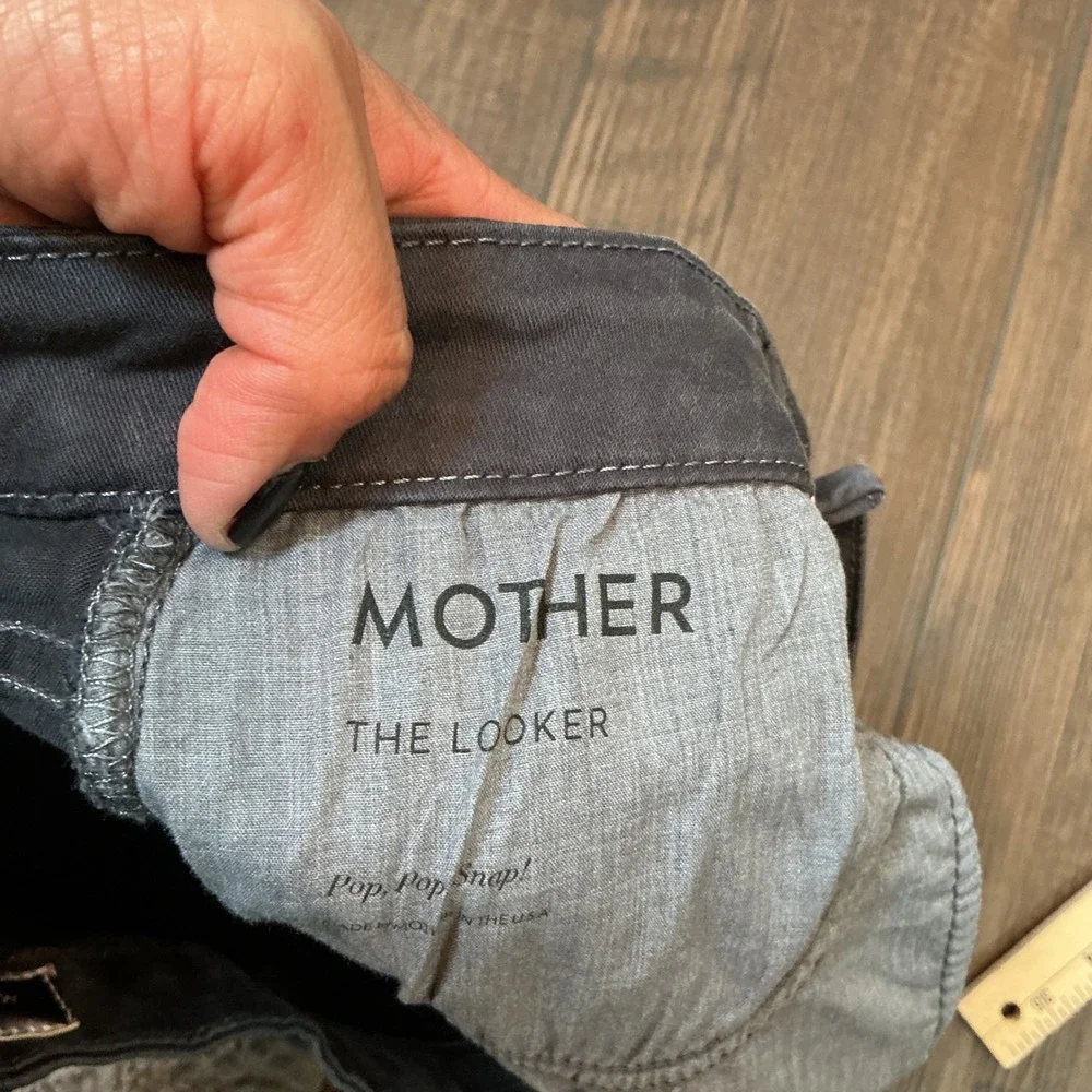 Mother The Looker Skinny Jeans Grey Mid Rise Stretch Denim 30 Made in USA